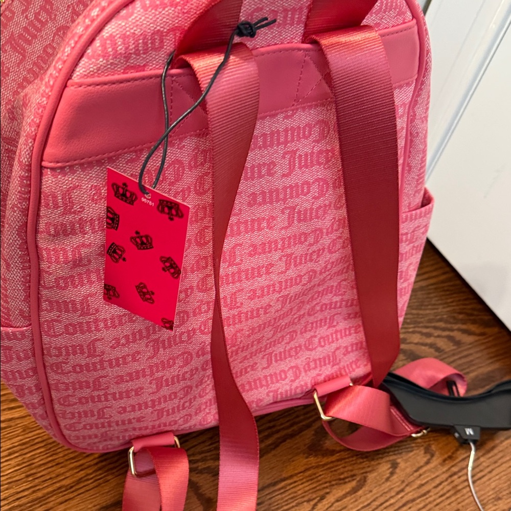Juicy Couture Pink Kids Backpack with Sparkly Bear Charm - Picture 9 of 15